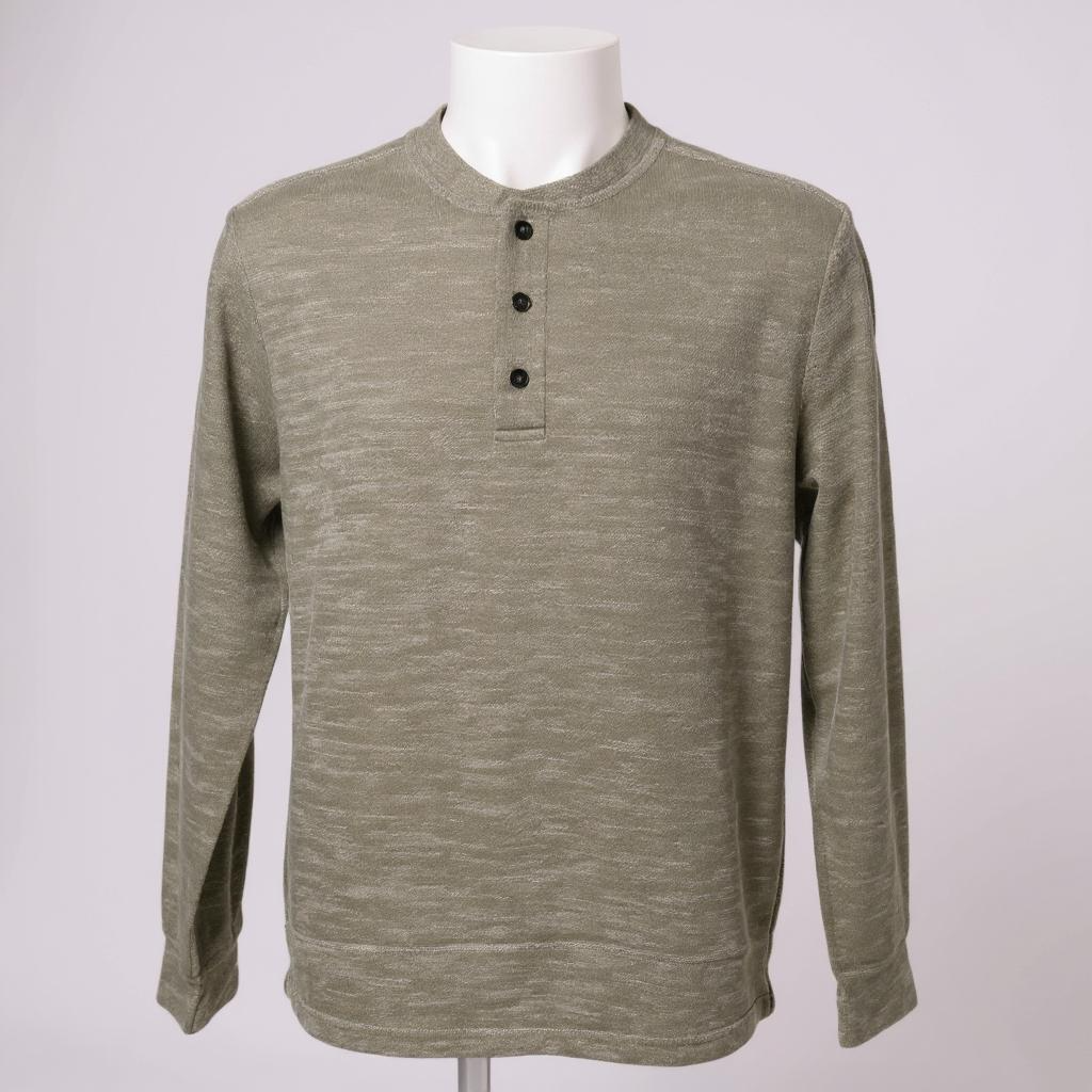 SUNDANCE WAFFLE LS HENLEY - GREEN