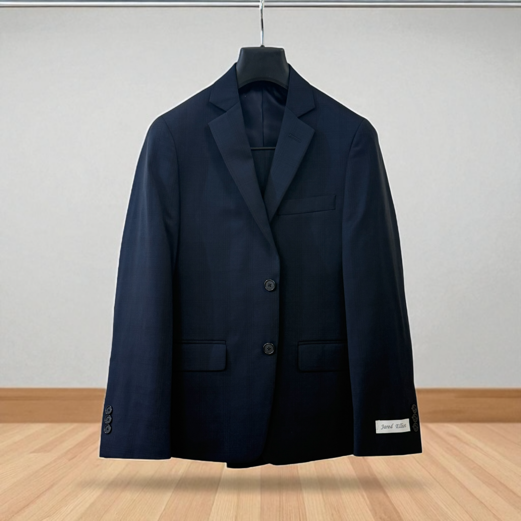 BOYS ARTIE 100%WOOL PLAID SUIT - NAVY