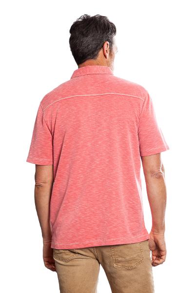 SUEDED MODAL POLO - RED