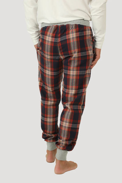 FLANNEL LOUNGE JOGGER - BLU/RED