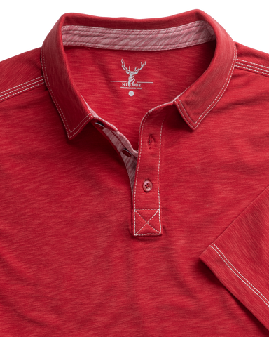 POLO WITH TRIM - RED