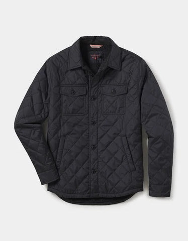 QUILTED SHERPA SHACKET - BLACK