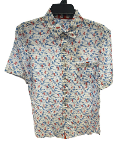 SS PRINT BUTTON UP - LOBSTER