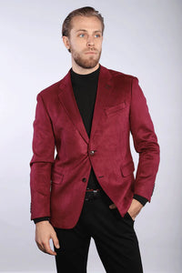 Burgundy suede blazer hotsell