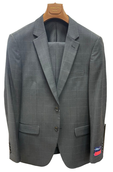 100% WOOL S/B SUIT - CHARCOAL