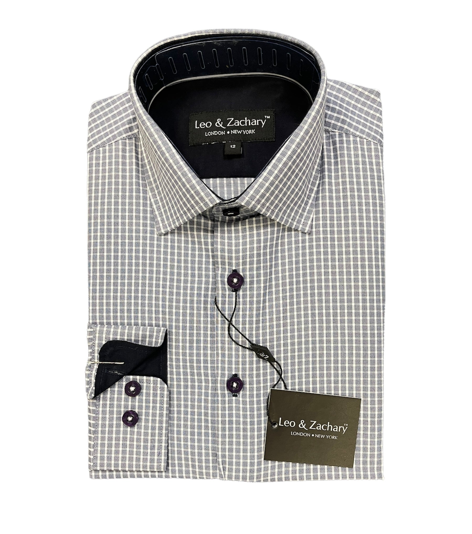 leo and zachary dress shirts LEO & ZACHARY: Boy's Dress Shirt 16 / Blue