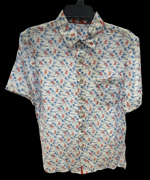 SS PRINT BUTTON UP - LOBSTER
