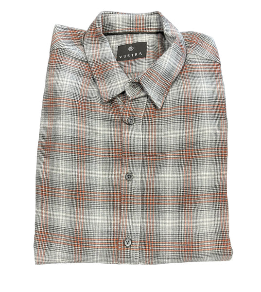 SUPER SOFT FLANNEL - GRY/ORG