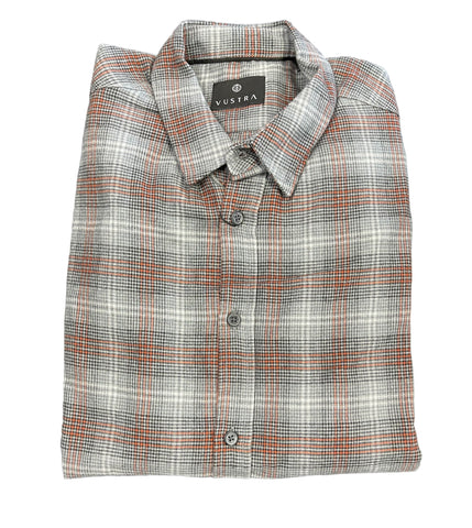 SUPER SOFT FLANNEL - GRY/ORG