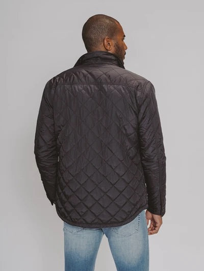 QUILTED SHERPA SHACKET - BLACK