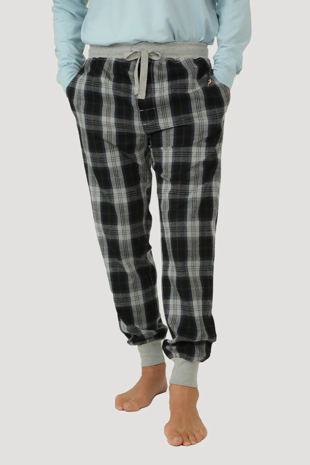 FLANNEL LOUNGE JOGGER - BLK/GRY/BLU