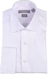 CONTEMPORARY FIT WHITE TUX SHIRT - 4/5