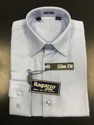 BOYS SLIM FIT DIAGONAL DRESS SHIRT - LT BLUE BOYS SLIM FIT DIAGONAL DRESS SHIRT - LT BLUE